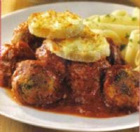 herby meatballs with ciabatta cheese crust